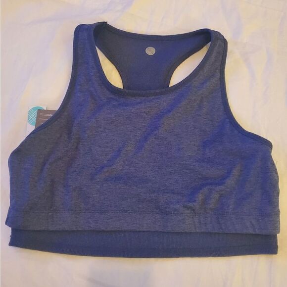 NWT Threads 4 thought blue ribbed bra crop XXL - Picture 5 of 11